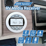 Universal 200W RV Stereo Radio Bluetooth for ATV UTV Boat Car Interior Accessory OEM
