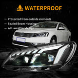 LED Projector Headlights w/Animation for VW Passat 2011-2015