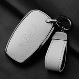 Aluminum Alloy Goatskin Car Key Case Cover For Lincoln Continental MKC MKZ MKX 2017 2018 2019 Navigator Nautilus keychain