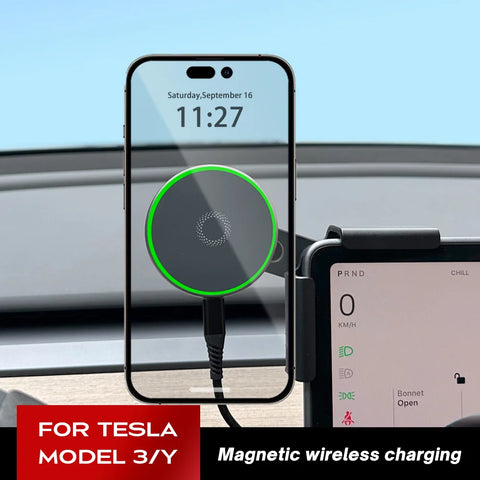 Phone Holder and Magnetic Wireless Charger for Tesla Model Y 3 2024 Cybertruck Phone Holder and Magnetic Wireless Charger TEK