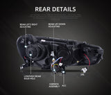 LED Headlights with Dual Beam Projector for Lancer Evo X