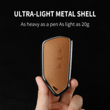 Goatskin Car Key Case Cover for Volkswagen Golf 8 MK8 ID.3 ID.4 Cupra Skoda Octavia A8 SEAT Leon MK4 2020 2021 Formentor Tarr