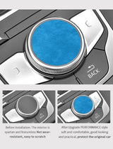 For Audi 8V A3 S3 (2014-2019) Sport Car Multimedia Knob Trim Sticker Cover Panel Made of Alcantara Interior Accessories Decor