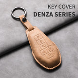 Leather Car Key Case Cover Shell For DENZA D9 EV D9 DM Sheep Suede Car Remote Key Bag Case Protecter Keychain Cover Decorativ