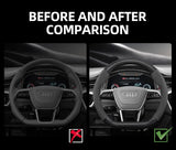 Carbon Fiber Suede Wheel Cover for Audi A4 B8 A5 S5 Car Interior Accessory Hocasen