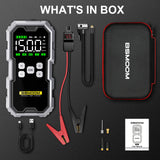 Car Jump Starter With Air Compressor, 6000A Powerful Car Battery Starting Device, LCD Screen, 21800mAh Jump Starter BSMOOM