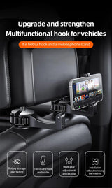 2-in-1 Hidden Headrest Phone Holder and Car Hook Car Interior Accessory OEM