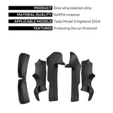 For Tesla New Model 3 Highland Front Rear Door Sill Pad Door Welcome Pedal Threshold Strip Leather Accessories Leather Access