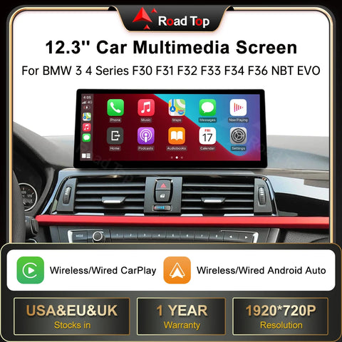 12.3-Inch Wireless CarPlay Display for BMW 3 4 Series F30 Android Head Unit wincago