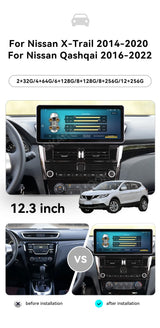 12.3" Android Head Unit for Nissan X-Trail 2014–2020 Android Head Unit Aotsr