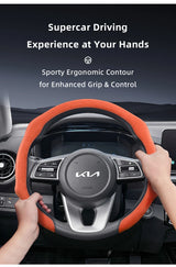 Kia Suede Snap-On Steering Wheel Cover Non-Slip