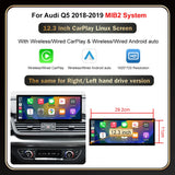 Wireless CarPlay 12.3 Inch Display for Audi Q5 MIB2 2018-2019