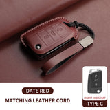 Leather Car Key Case Cover For Volkswagen Golf 7 MK7 Jetta Lavida Keychain Cover