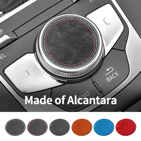 For Audi 8V A3 S3 (2014-2019) Sport Car Multimedia Knob Trim Sticker Cover Panel Made of Alcantara Interior Accessories Decor
