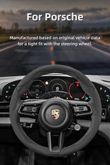 Anti-Slip Segmented Suede Wheel Cover for Porsche Car Interior Accessory Hocasen