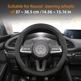 Suede Carbon Fiber Steering Wheel Cover for Mazda