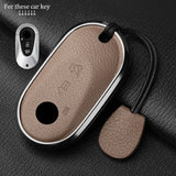 Metal and Leather Car Key Case Cover for Various Mercedes Benz Models