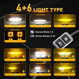 Motorcycle Headlight Fog Lights Led Auxiliary Driving Light Spotlight Emark Dual Color Flasher Moto Fog Lamp 12V Led Work Lig