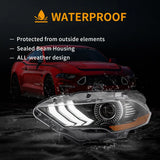 Black LED Dual Beam Projector for Mustang 2018-24 Car Interior Accessory Vland