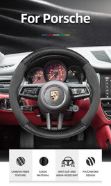 Porsche Suede Carbon Fiber Texture Wheel Cover 992 Car Interior Accessory Hocasen
