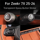For Zeekr 7X 25-26 Car Center Control Button Transparent Epoxy Sticker Steering Wheel Key Protective Cover Accessories Car In