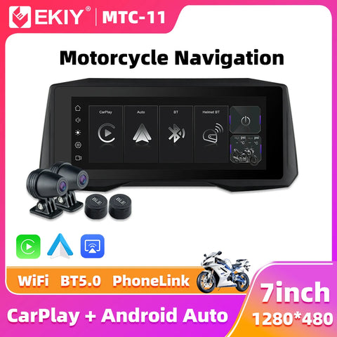 7.0 inch Wireless GPS with TPMS for Universal Motorcycle Android Head Unit EKIY