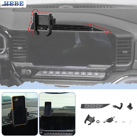 Center Console Phone Mount Rack for Chevy Silverado 2022-2026 Car Interior Accessory HEBE