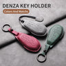 Leather Car Key Case Cover Shell For DENZA D9 EV D9 DM Sheep Suede Car Remote Key Bag Case Protecter Keychain Cover Decorative