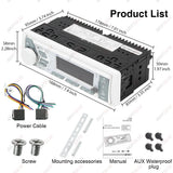 1Din Marine Boat Radio Bluetooth Stereo for ATV UTV Car Interior Accessory AKAMATE