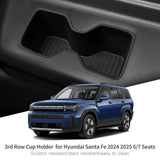Hyundai Santa Fe 2024 2025 3rd Row Car Cup Holder Inserts Anti-Slip Shock-Absorbing Storage Box Tray Tidying TPE 2PCS Interio