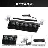 6 LED Emergency Strobe Light for Car Windshield LED Ambient Light MAGIC COLORM
