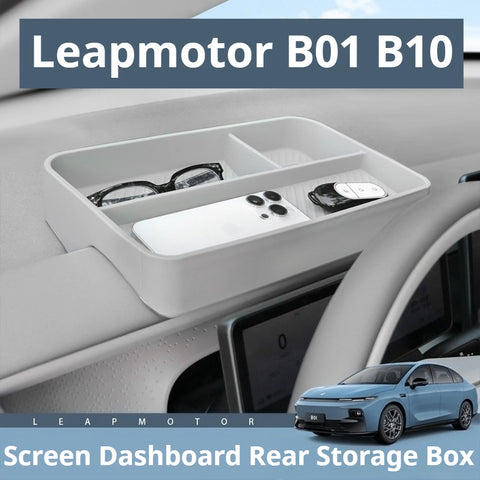 For Leapmotor B01 B10 Central Control Screen Dashboard Rear Silicone Storage Box Organizer Tray Car Interior Accessories Car