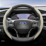 Breathable Leather Steering Wheel Cover for Ford