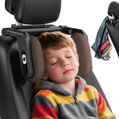 360° Adjustable Memory Foam Car Headrest Pillow Ice-silk Fabric for Kids & Adults Car Travel Car Interior Accessory OEM
