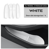 For Tesla Model 3 Highland 2024 Car Door Side Storage Box Front Rear Side TPE Door Storage Organizer Tray Interior Accessorie