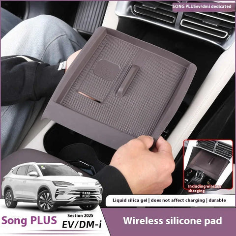 For BYD Sealion 6 Song Plus DMI Seal U Wireless Charging Pad Silicone Mat EV Protection Anti-Slip Interior Modification Car I