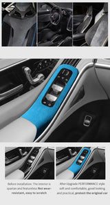 Car Window Control Panel Frame Trim Sticker for Mercedes (W223) S-Class Interior Accessories Made of Alcantara Interior Acces