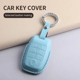 Leather Car Remote Key Case Cover Shell for KIA Models Car Key Cover NONE (OEM)