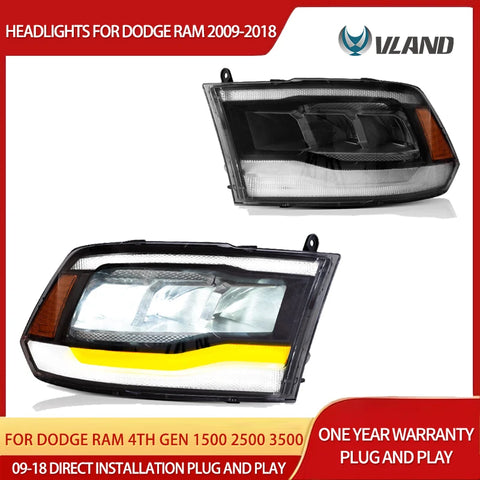 Vland LED Reflection Headlights Dodge Ram 09-18 Car Interior Accessory Vland