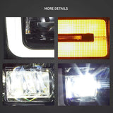 Black LED Projector Headlights for Ford Super Duty Headlight Assembly VLAND