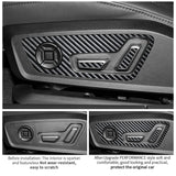 Car Seat Control Button Panel Trim Stickers Anti Scratch Carbon Fiber Interior Accessory For Audi C8 A6 A7 S6 S7 A6L (2019-20