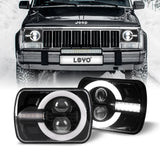 Latest Style 2pcs 7X6 5X7 Led Headlights For Jeep Wrangler YJ Cherokee XJ H6014 H6052 H6054 H4 Headlamp Car Accessories Led L