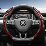 Carbon Fiber Texture Steering Wheel Cover for Skoda