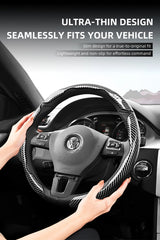 Carbon Fiber Wheel Cover Snap-On for VW Golf Tiguan Car Interior Accessory Hocasen