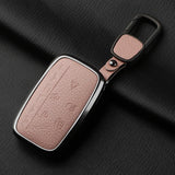 Aluminum Alloy Goatskin Car Key Case Cover for Jaguar JLR