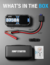 1000A-1200A Portable Jump Starter for Gas/Diesel 1.0L-4.0L