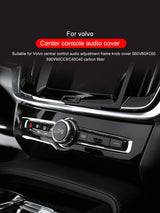 Carbon Fiber Audio Knob Cover for Volvo XC60 Car Interior Accessory LINGLUYANG