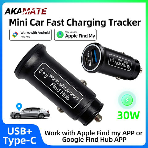 Car Charger 30W GPS with Anti-Loss Locator Car Interior Accessory AKAMATE
