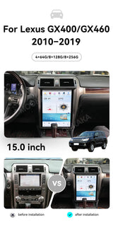 15-Inch Android 13 Head Unit for Lexus GX400 GX460 2010–2019 Android Head Unit Aotsr