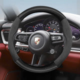 Porsche Suede Carbon Fiber Texture Wheel Cover 992 Car Interior Accessory Hocasen